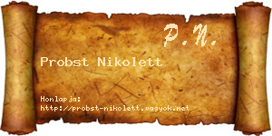 Probst Nikolett névjegykártya